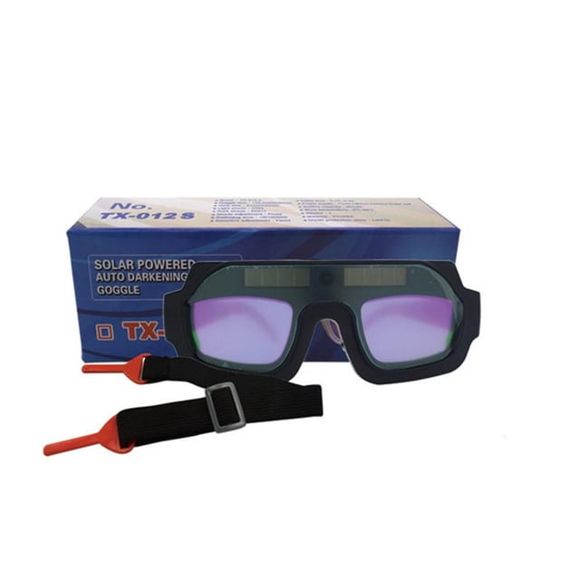 Solar Powered Welding Glasses Auto Darkening Helmet Eyes Goggle Welder With Lens