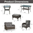 thumbnail image 2 of Opohoro 7-Piece Outdoor Conversation Set with Lounge Chairs, Glider Loveseat and Ottomans, Coffee & Side Tables, Brown/Gray, 2 of 15