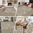 thumbnail image 5 of 5'x7' Area Rugs for Living Room Bedroom, Japanese Washable Rug Carpet Runner Indoor Outdoor, Grey Simple Traditional Flowers Leaves Pattern Non Slip Floor Mats Area Rug for Kitchen, Nursery, 5 of 8