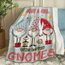 Just A Girl Who Loves Gnomes Throw Blanket Fannel Fleece Microfiber Plush Bed Blanket Super Soft Blanket for All Season Bed Couch Sofa 60x50 in for Teen