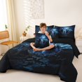 thumbnail image 4 of Manfei Moon Mountain 7 Pieces Full Size Bedding Sets,Natural Wolf Full Size Bed in a Bag,Blue,Black Reversible, 4 of 7