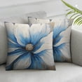thumbnail image 2 of COMIO Wall Art for Living Room Large White Blue Flower Picture Giclee Aesthetic Decorative 2-Piece Short Plush Pillowcase Set White, 2 of 6