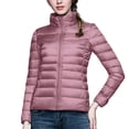 thumbnail image 6 of felwors Puffer Jacket Women Casual Feather Lightweight Down Jackets Packable Solid Color Puffer Coats With Storage Bag Winter Pink, XXXXL, 6 of 6