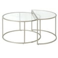 thumbnail image 2 of HomeRoots 521012 18 x 33 x 18 in. Silver Glass Half-Circle Nested Coffee Table - Set of 2, 2 of 3
