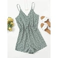 thumbnail image 5 of Women's Leopard Print Wrap Spaghetti Strap Romper Cami Jumpsuit, 5 of 5