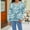 Sky Blue, variant on Warm Tops Fashion Women Causal Knitting Long Sleeve Printing V-neck Tops Blouse T-Shir Women Outfits on Clearance
