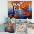 thumbnail image 2 of Orange Autumn Landscape With Little Road III 20 in x 12 in Framed Painting Canvas Art Print, by Designart, 2 of 5