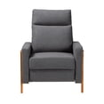 thumbnail image 4 of Baxton Studio Halstein Mid-century Modern Grey Fabric Upholstered Lounge Chair, 4 of 13