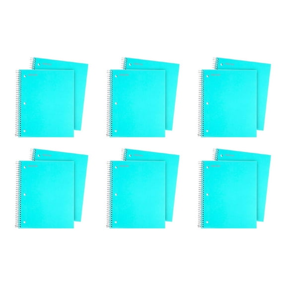 Mintra Office Durable Spiral Notebooks 3 Subject, 150 Sheets, Wide Ruled 12 Pack