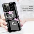 thumbnail image 2 of Glass Case For Apple iPhone 14 13 Pro 11 12 7 8 Plus SE 2022 XR X XS Max 6 6S Tempered Phone Cover  Hello Kitty Lovly Cute LXY, 2 of 7