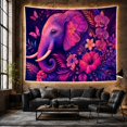 thumbnail image 6 of Floral Garden Ornately with Elephant Head Profile Facing, Mystical Fantasy for Space Lovers, Galaxy Room Decor, Mother'S Day Gift, Tapestry Wall Hanging for Bedroom and Dorm, 6 of 7