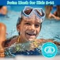 thumbnail image 2 of 2 Pack Kids Swim Goggles Diving Mask for Youth 5-14, Tempered Glass Lens 180° HD View with Nose Cover for Pool Beach, 2 of 7