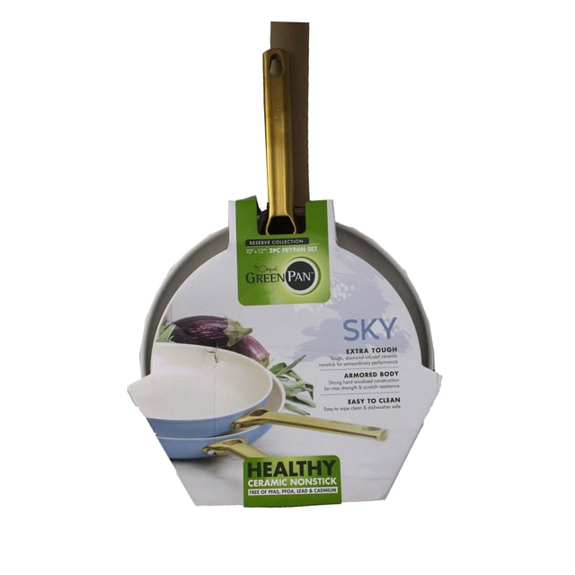 The Original Green Pan Reserve 10' & 12' Hard Anodized Ceramic Nonstick Frypan Set