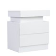 thumbnail image 3 of Bedside Desk, Durable Stylish Appearance Coloful LED Light Side Desk 2 Drawers Bedside Table, For Bedroom Home US Plug 110-240V, 3 of 8