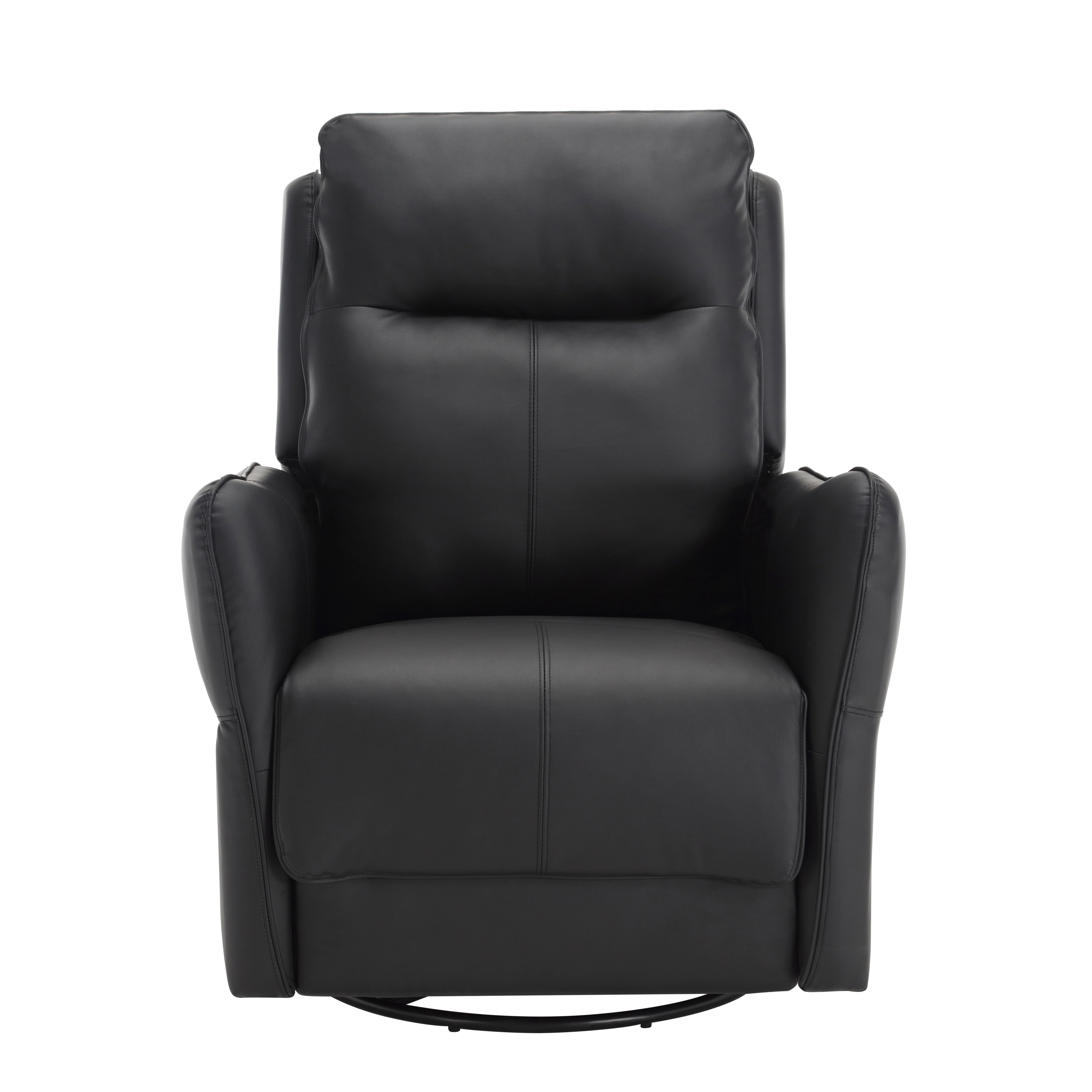 MINCETA Power Recliner Chairs,Modern Upholstered 270 Swivel Nursery Rocker Glider Recliner for Living Room,PU Leather in Black