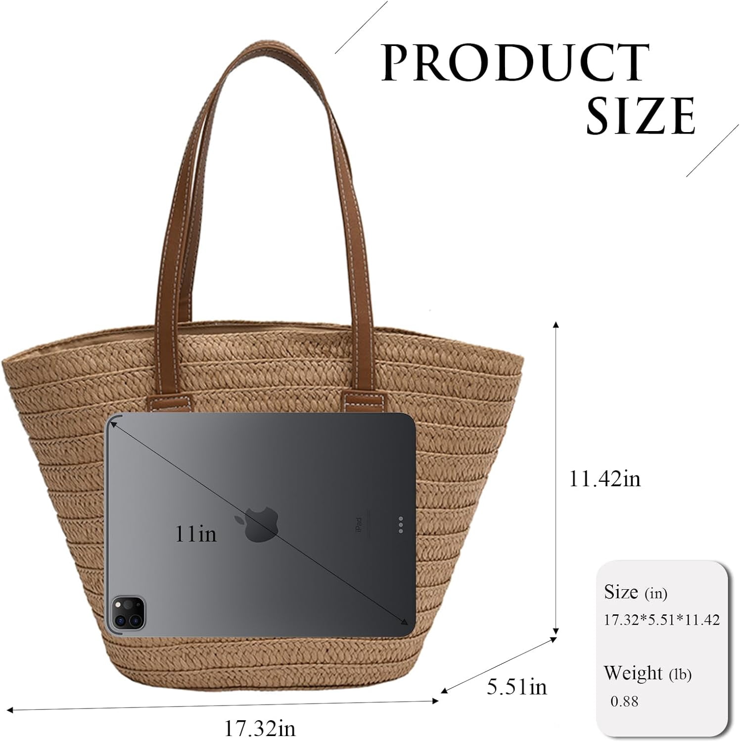 Kukuzhu Straw Beach Bag, Summer Straw Handbags for Women TrendyStraw Purses Woven Tote Bag for Travel Vacation