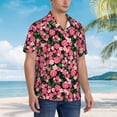 thumbnail image 3 of Honeii Trendy Floral Print Men’s Hawaiian Shirt,Classic Button-Down Short Sleeve Shirt, for Beach, Vacation, and Outdoor Activities,Small, 3 of 7