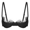 thumbnail image 3 of Mujer 1/2 Copa aro push-up Sujetador de encaje Lencería pecho abierto sujetador Tops correa ajustable esponja acolchado sujetador ropa interior, 3 of 5