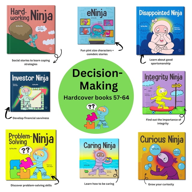 Paquete de libros Ninja Life Hacks Decision Making 8 en tapa dura