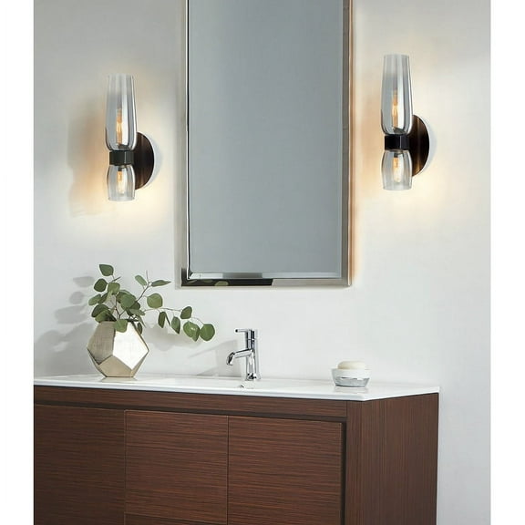 Norwell Lighting Flame Wall Sconce Matte Black Black Matte