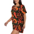 thumbnail image 2 of Kdxio Red Hot Chili Print Pajamas Sets for Women Short-Sleeved Pjs with Lounge Shorts Two Piece Sleepwear S-4XL, 2 of 8