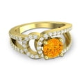 thumbnail image 3 of 2.50 Ct Round Shape Natural Diamond & Citrine Gemstone Sparkle Anniversary Ring for Women Solid 14K Yellow Gold Size 3.5 by Diamond-Capitals, 3 of 8