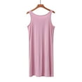 thumbnail image 4 of Antinious Womens Nightdress Plus Size Solid Sleeveless Loose Knee-Length Homewear Sleep Dress,Holiday!Nightgowns for Women,Women Pajama Dress,Pink,XXXXXL, 4 of 5