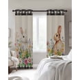 thumbnail image 4 of Easter Bunny Blackout Curtains for Bedroom Living Room Darkening Curtains 54 Inch Long Spring Flowers Leaves Cute Rabbits Pastoral Plants Short Curtain for Small Window Treatment Drapes 42"x54"x2, 4 of 9