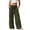 Army Green, variant on Women's Wide Leg Sweatpants Bow Tie Elastic High Waist Pleated Palazzo Lounge Boho Trouser Pants with Pockets (S, Wine)