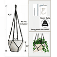 thumbnail image 5 of Shineloha 43 inches Hanging Planter Large for 12 inch Pot (Extra Long & Extra Large) | Macrame Plant Hanger, Plant Hanger Indoor | NO Plant/Pot Included (Black), 5 of 8
