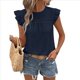 thumbnail image 1 of Top de Cuello Redondo y Mangas para Mujer, Azul Marino, Talla M, 1 of 5