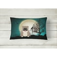 thumbnail image 2 of Halloween Scary English Bulldog Grey Brindle Canvas Fabric Decorative Pillow, 2 of 3