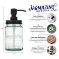 thumbnail image 2 of Jarmazing Products Vintage Blue Glass Mason Jar Soap and Lotion Dispenser - Two-Pack - Black, 2 of 6