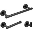 thumbnail image 1 of 9Pcs Black Bathroom Accessories Accessory Bars Set Hand Towel Holders Ring Holder Rails for Bathrooms, 1 of 4