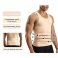 thumbnail image 6 of Men's Seamless Shapewear Tank Top, Slimming Waist & Chest Compression Vest, Solid Color Sleeveless Undershirt For Body Shaping Beige L, 6 of 8