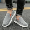thumbnail image 6 of Men's Casual Shoes Men Lightweight Comfortable Soft Breathable Canvas Loafers Boat Shoes Sneakers Walking Slip-On Flat Gray 9.5 US, 6 of 7