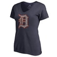 thumbnail image 2 of Women's Navy Detroit Tigers Static Logo V-Neck T-Shirt, 2 of 3