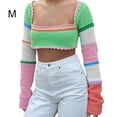 thumbnail image 2 of Sonducket Pantalones cortos de algodón de punto de colores mezclados con patrón de rayas clásico para colgar en todas las ocasiones tela Prendas para la parte del cuerpo Como la imagen,1 m, 2 of 4