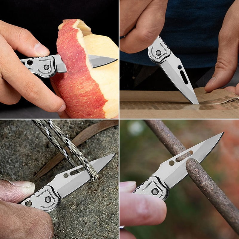 15PCS Multi-function Pocket Fruit Cutting Knife Stainless Steel Folding Knife Boning Butcher Knife Meat Cleaver Utility Knife Camping Knife Small Knife For Outdoor BBQ
