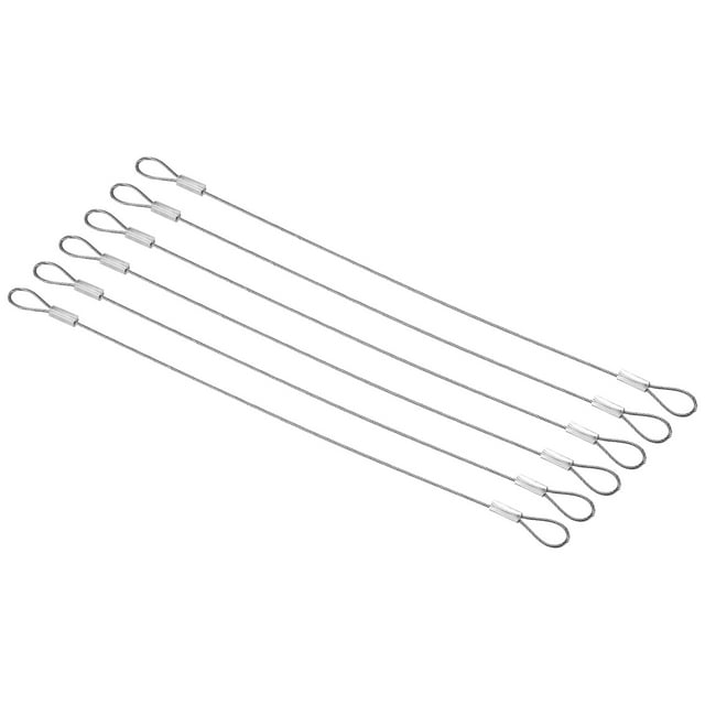 Cable de Seguridad para Luces de Escenario Uxcell de 8" Acero Inoxidable 304 Diámetro de 1mm, Paquete de 6