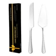 thumbnail image 2 of Professional Cake & Pie Server Set - 100% Stainless Steel - Set Includes Cutting Spatula and Serving Knife - Perfect for Serving Cake, Pie, Pizza, Dessert, Lasagna, and More, 2 of 8
