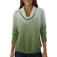 thumbnail image 5 of Dwralegc Elegant Holiday Sweaters for Women Fashion Multicolor Jumper Knit Blouses Cowl Neck Clothes Long Sleeve Trendy Fall Winter Sweater Army Green L, 5 of 5