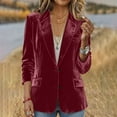 thumbnail image 2 of Dasayo Dressy Womens Blazer Velvet Red Fitted Formal Blazer Womens Jackets XXL, 2 of 8