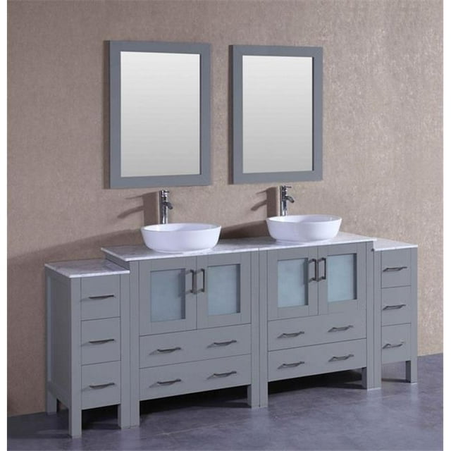 Mercury Import Group AGR230BWLCM2S 84 in. Bosconi Double Vanity Set - Gray