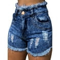 thumbnail image 1 of Julyccc Women Ripped High Waist Shorts Jeans Denim Hot Pants, 1 of 2
