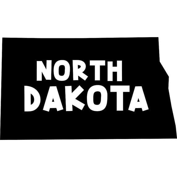 North Dakota Home Hometown United States Wall Decals for Walls Peel and Stick wall art murals Black Small 8 Inch