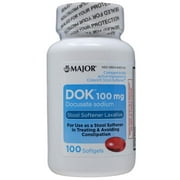 Major Dok 100Mg Softgel Cap Unboxed Docusate Sodium-100 Mg Orange 100 Softgels Upc 309046457602