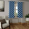 thumbnail image 2 of Ambesonne Sports Grommet Curtain, Baseball Stripes, 50" x 63", Night Blue Red White, 2 of 6