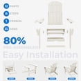 thumbnail image 5 of KINGYES Folding Adirondack Chair set of 4, Adjustable Backrest with Pull-Out Footrest & 4-in-1 Mobile Phone, Tablet, Cup Holder Tray, HDPE Plastic Adirondack Chair for Patio Garden Outdoors Fire Pit, 5 of 10