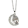 thumbnail image 4 of Collar con gemas del tiempo del árbol de la vida para mujer, colgante de luna giratorio de doble cara, cadena de suéter Vintage versátil, 4 of 5
